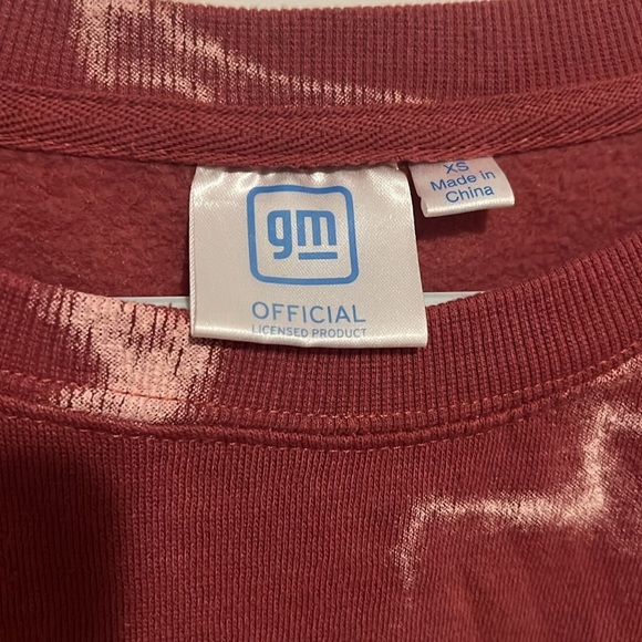 GM official oversized XS sweater Blazer Chevrolet Sweater maroon tie dye - Picture 6 of 7